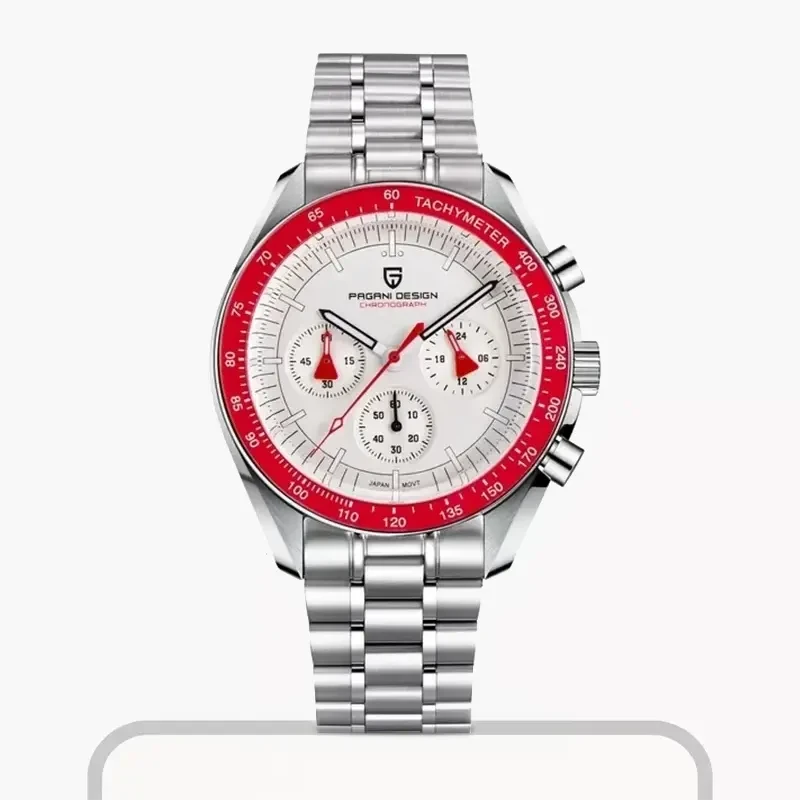 Pagani Design Speedmaster White Dial Men's Watch- PD-1701